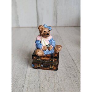Boyds bears bearwear vintage trinket box‎ momma bear babe figure